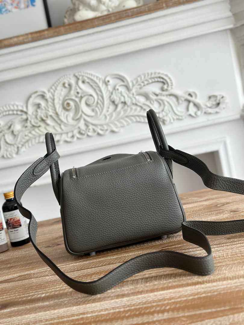 Hermes Lindy Mini Bag Dark Green Togo Leather Silver H68651