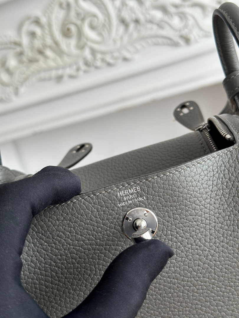 Hermes Lindy Mini Bag Dark Green Togo Leather Silver H68651