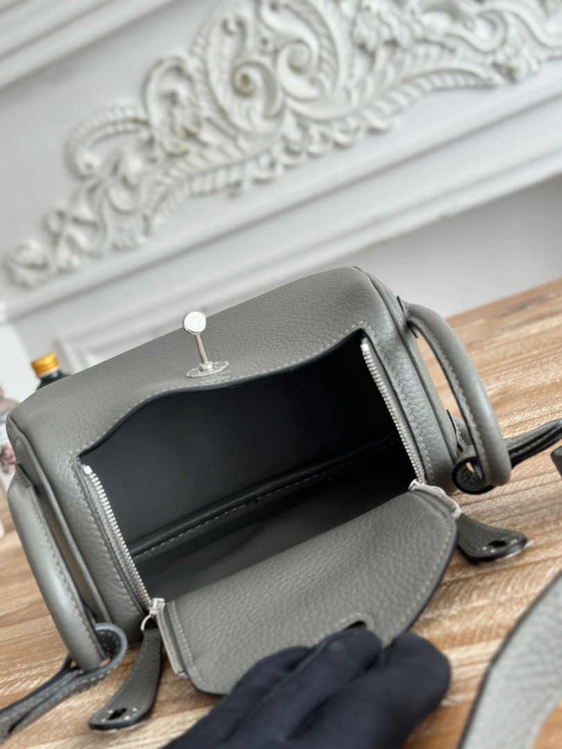 Hermes Lindy Mini Bag Dark Green Togo Leather Silver H68651