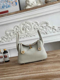 Hermes Lindy Mini Bag Light Gray Togo Leather Gold H68652