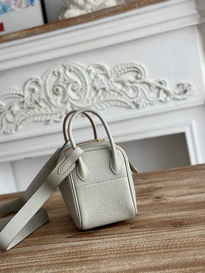 Hermes Lindy Mini Bag Light Gray Togo Leather Gold H68652