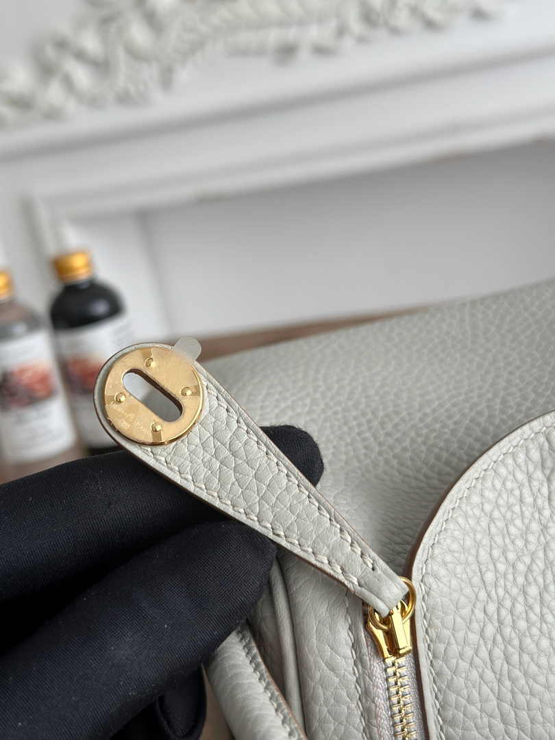 Hermes Lindy Mini Bag Light Gray Togo Leather Gold H68652