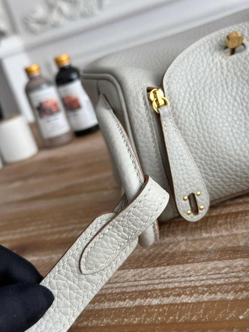 Hermes Lindy Mini Bag Light Gray Togo Leather Gold H68652