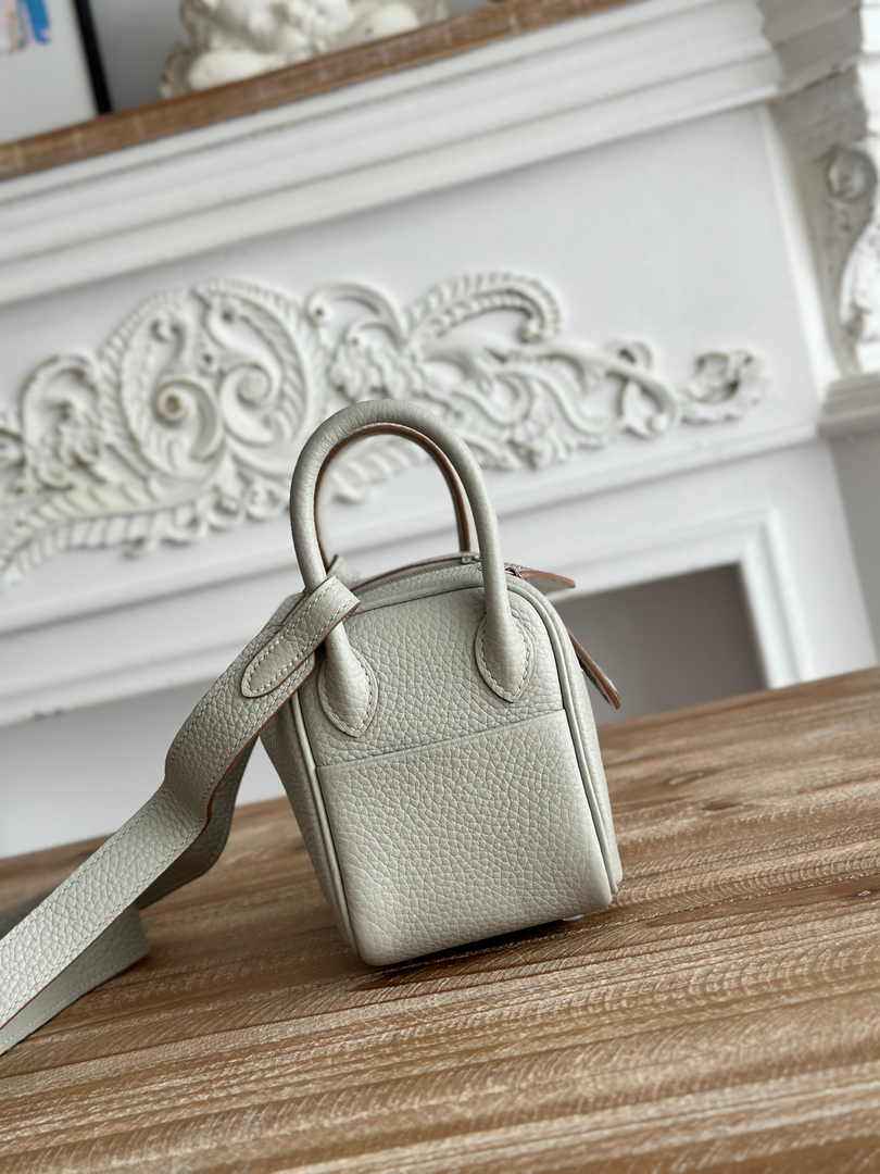 Hermes Lindy Mini Bag Light Gray Togo Leather Silver H68653