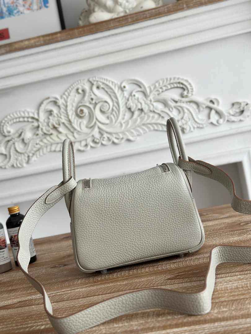 Hermes Lindy Mini Bag Light Gray Togo Leather Silver H68653