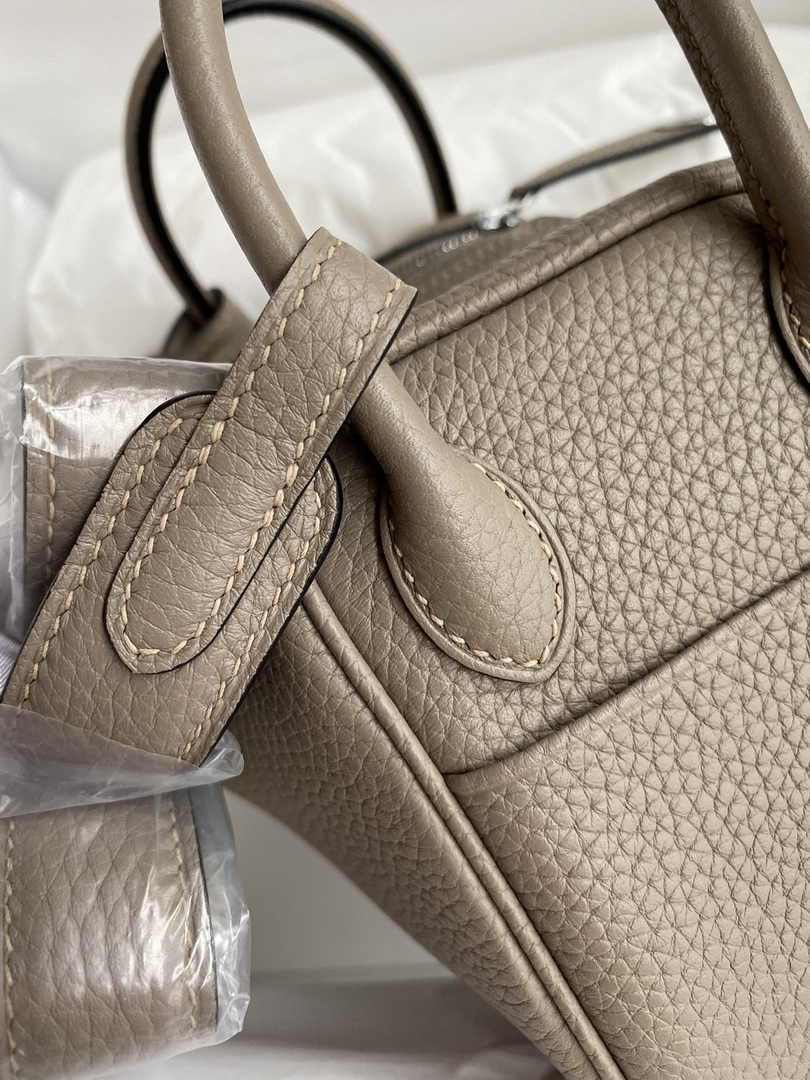 Hermes Lindy Mini Bag Gray Togo Leather Silver Hardware H8613
