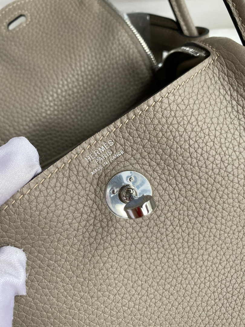 Hermes Lindy Mini Bag Gray Togo Leather Silver Hardware H8613