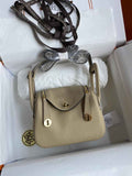 Hermes Lindy Mini Bag Apricot Togo Leather Gold Hardware H8618