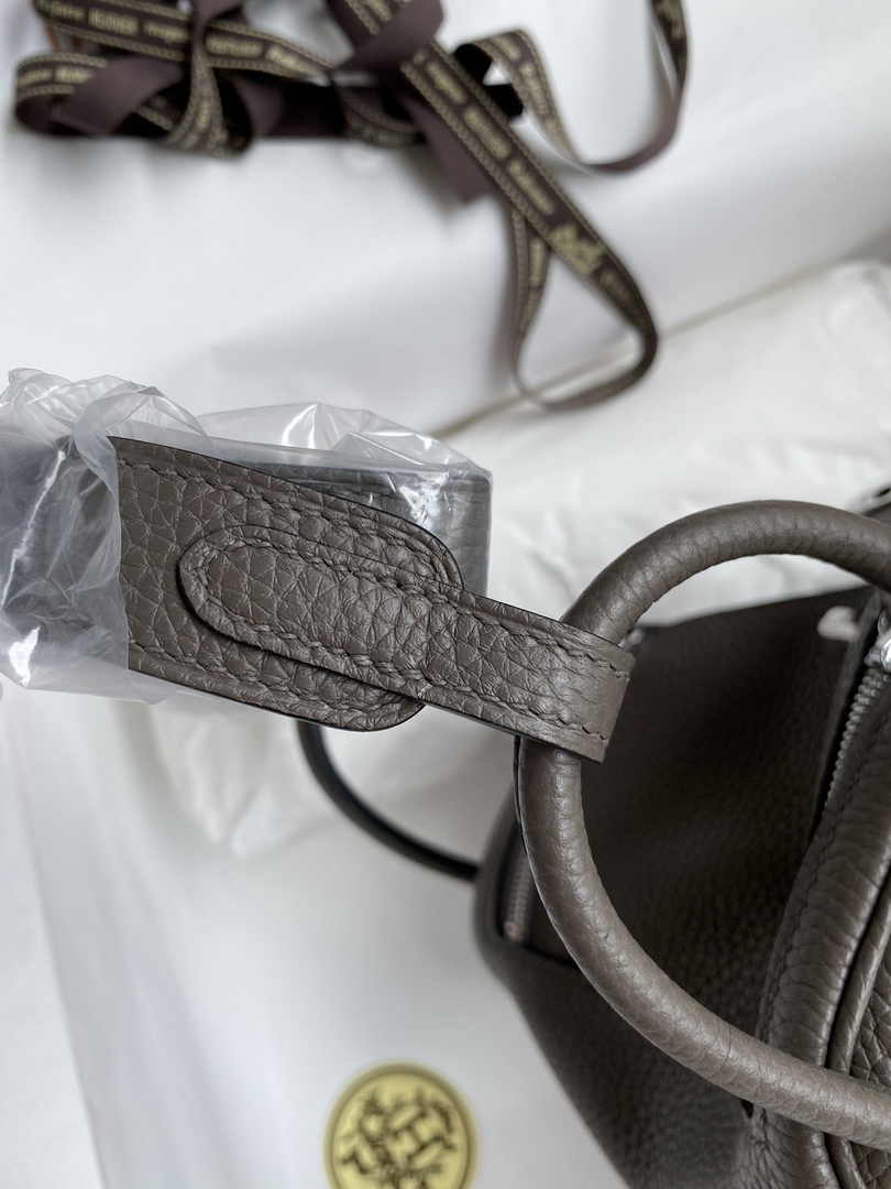 Hermes Lindy Mini Bag Dark Gray Togo Leather Silver Hardware H8627