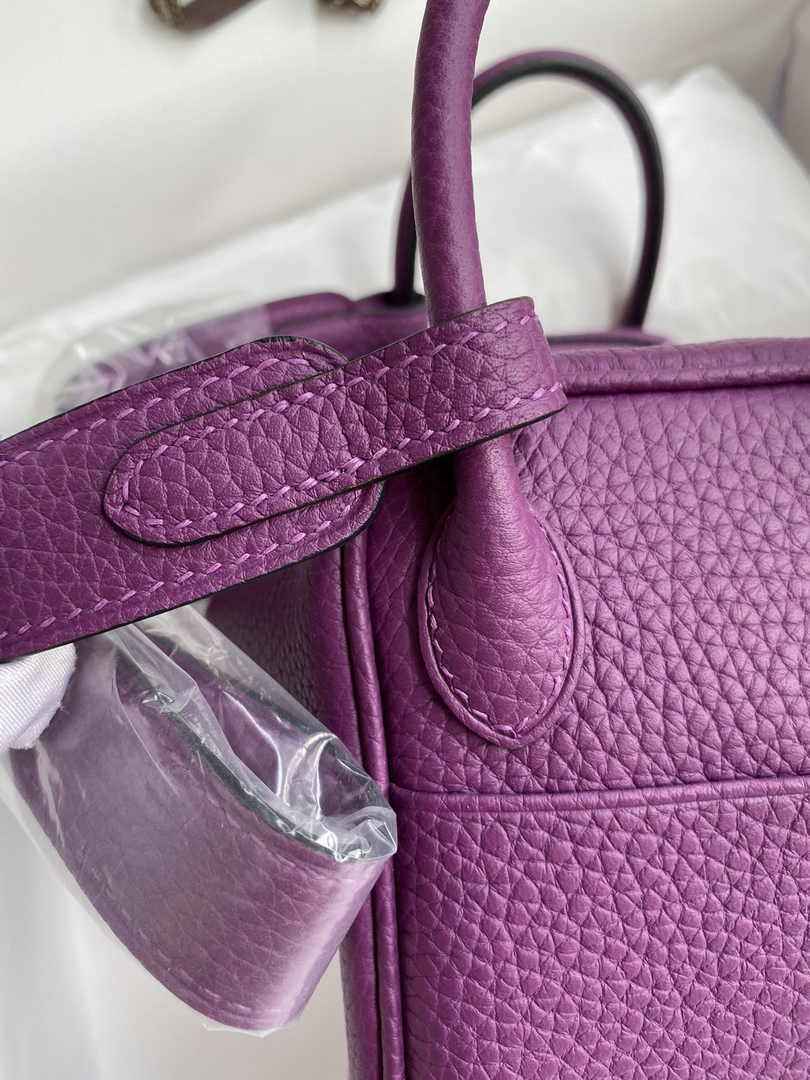 Hermes Lindy Mini Bag Purple Togo Leather Silver Hardware H8629