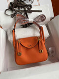 Hermes Lindy Mini Bag Orange Togo Leather Gold Hardware H8632