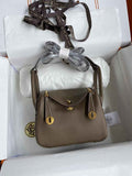 Hermes Lindy Mini Bag Brown Togo Leather Gold Hardware H8640