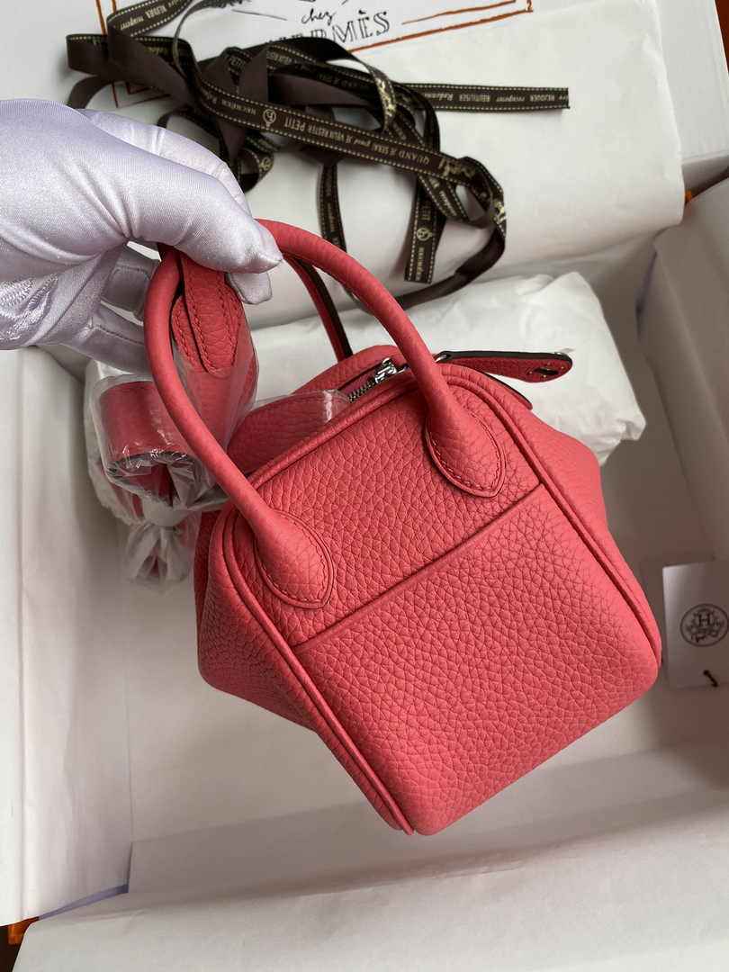 Hermes Lindy Mini Bag Pink Togo Leather Pink Hardware H8643