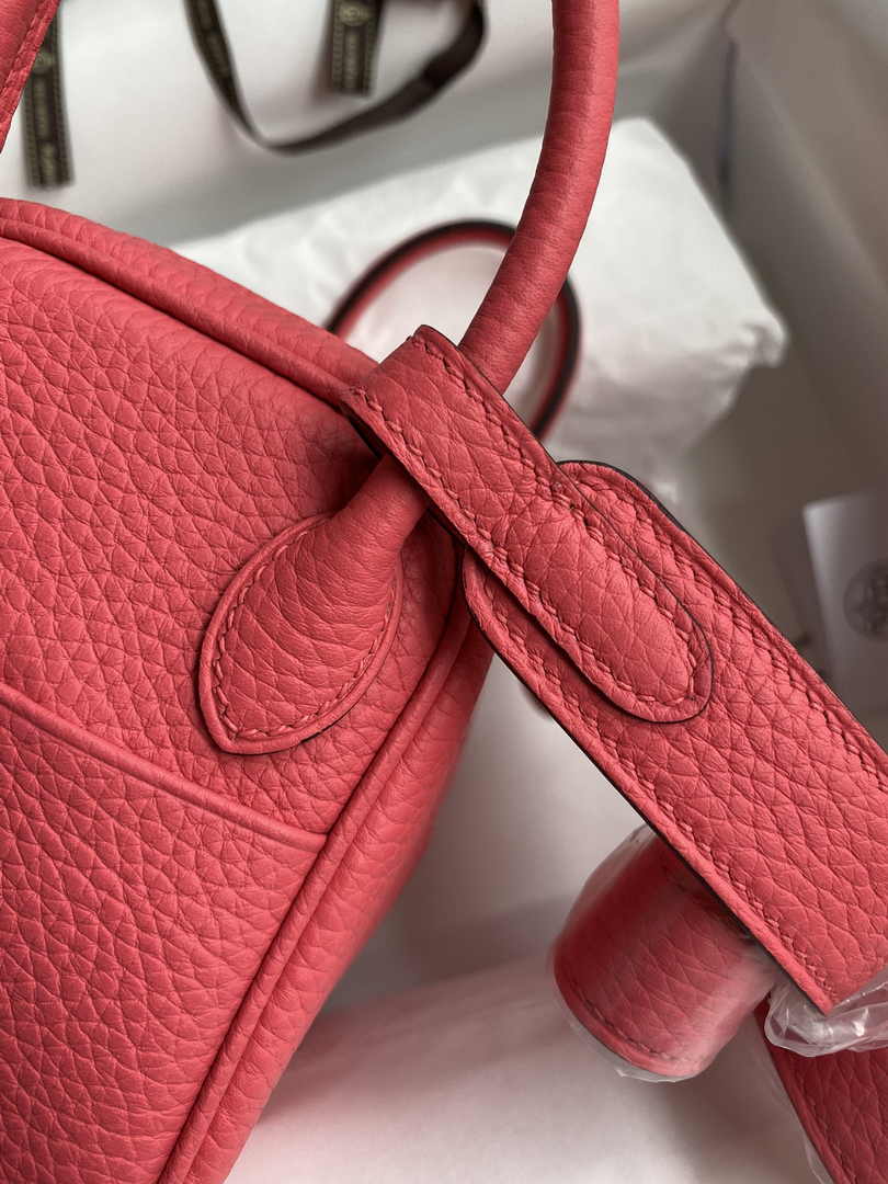Hermes Lindy Mini Bag Pink Togo Leather Pink Hardware H8643