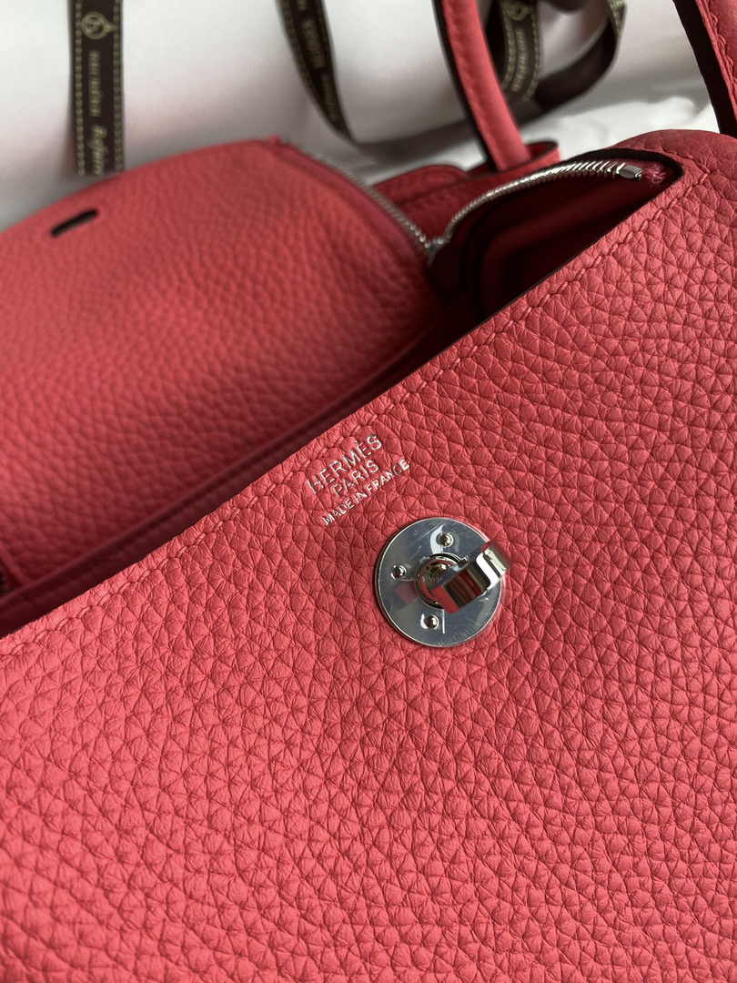 Hermes Lindy Mini Bag Pink Togo Leather Pink Hardware H8643