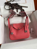 Hermes Lindy Mini Bag Pink Togo Leather Pink Hardware H8643