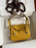 Hermes Lindy Mini Bag Yellow Togo Leather Gold Hardware H8644