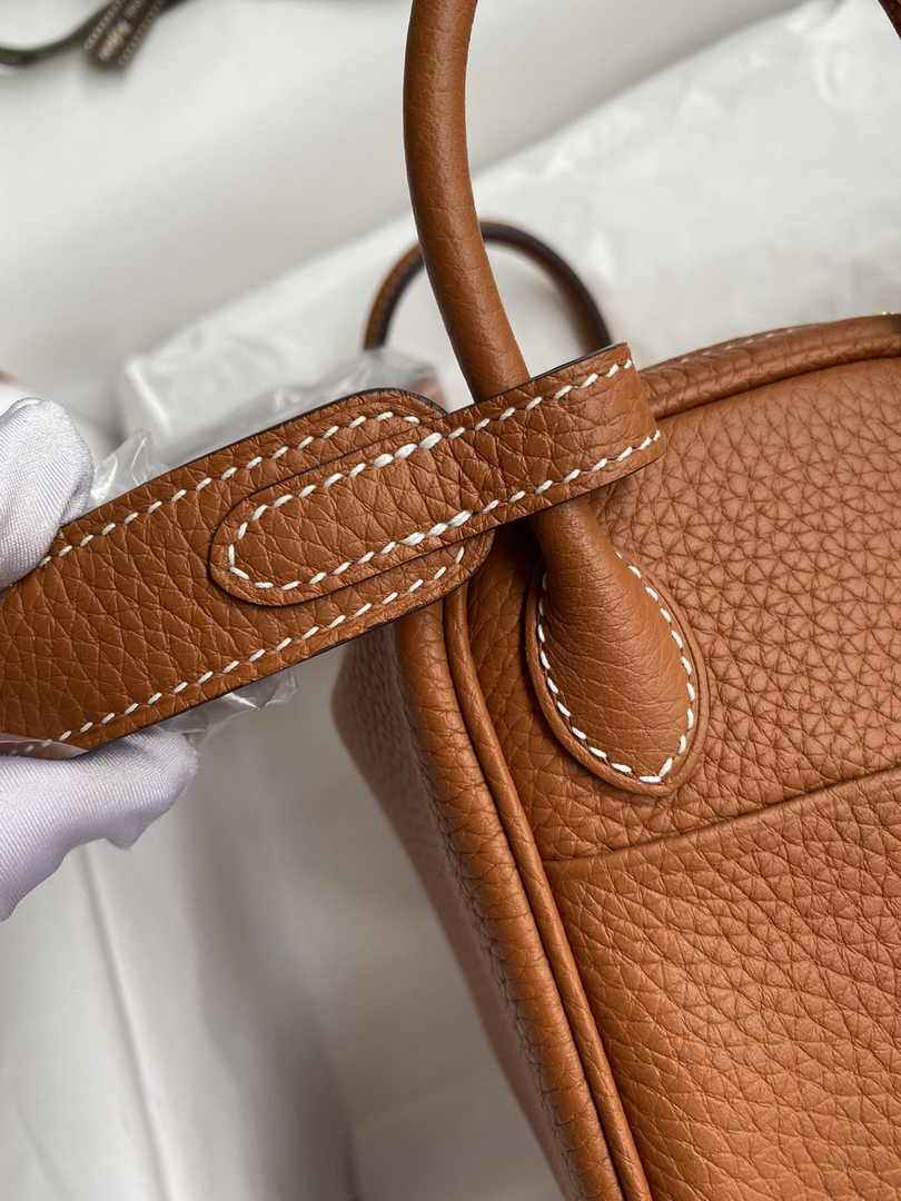 Hermes Lindy Mini Bag Tan Togo Leather Gold Hardware H8645