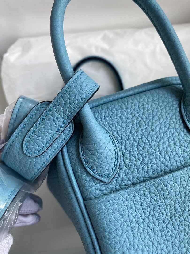 Hermes Lindy Mini Bag Blue Togo Leather Gold Hardware H8646