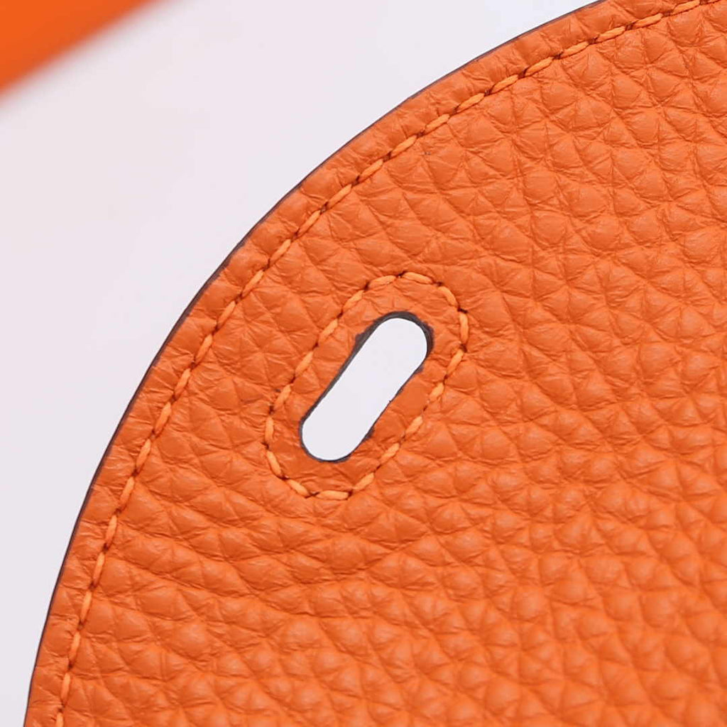Hermes Lindy Mini Bag Orange Togo Leather Silver Hardware H8602