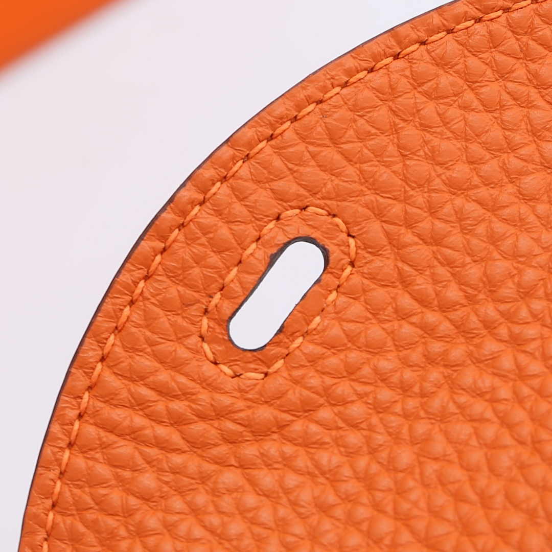 Hermes Lindy Mini Bag Orange Togo Leather Silver Hardware H8602