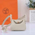 Hermes Lindy Mini Bag Beige Togo Leather Gold Hardware H8605