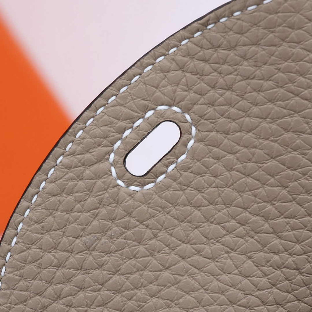 Hermes Lindy Mini Bag Light Gray Togo Leather Gold Hardware H8606