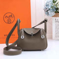Hermes Lindy Mini Bag Gray Togo Leather Silver Hardware H8603
