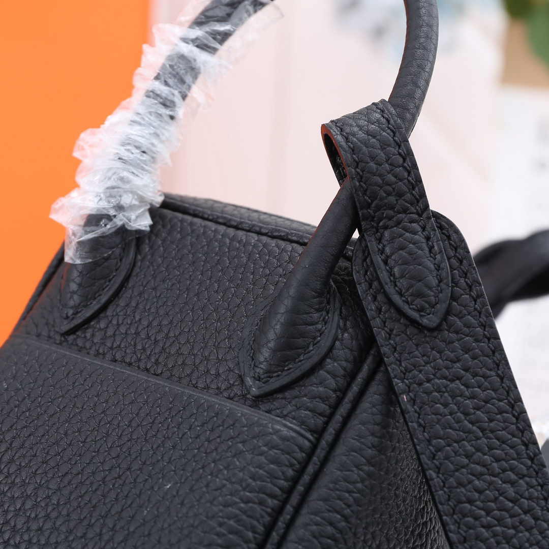 Hermes Lindy Mini Bag Black Togo Leather Gold Hardware H8608