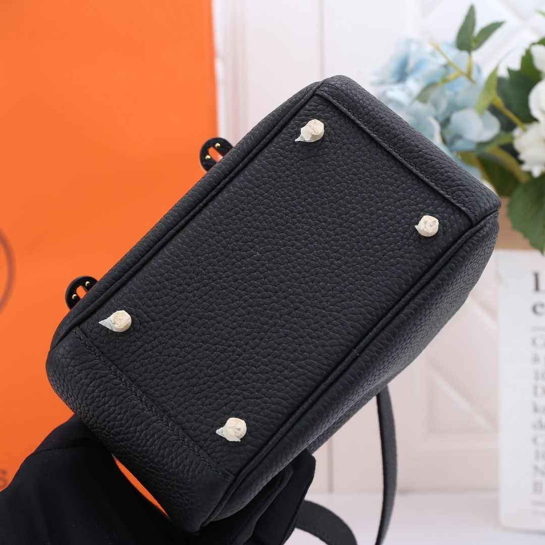 Hermes Lindy Mini Bag Black Togo Leather Gold Hardware H8608