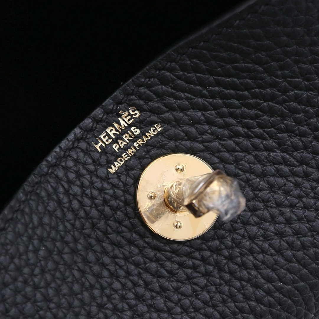Hermes Lindy Mini Bag Black Togo Leather Gold Hardware H8608
