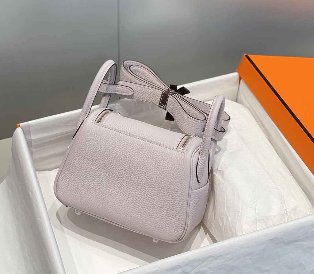 Hermes Lindy Mini Bag Light Purple Togo Leather Gold Hardware H8650
