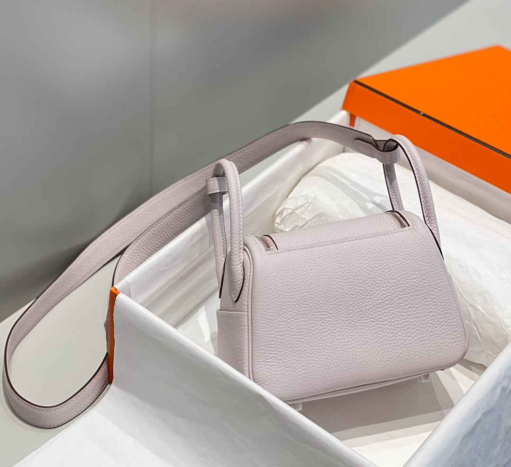 Hermes Lindy Mini Bag Light Purple Togo Leather Gold Hardware H8650