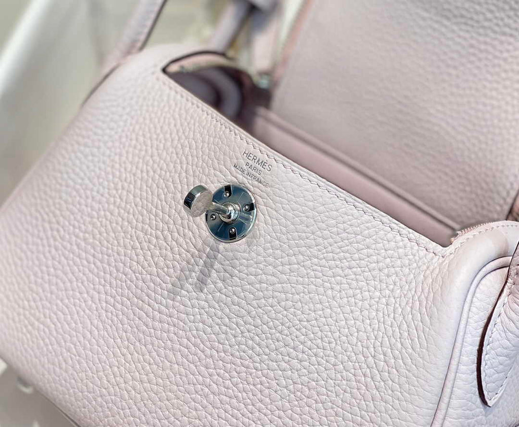 Hermes Lindy Mini Bag Light Purple Togo Leather Gold Hardware H8650