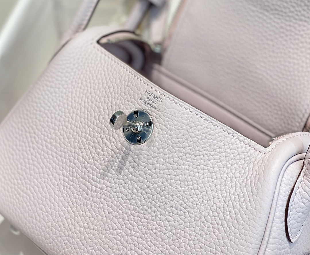 Hermes Lindy Mini Bag Light Purple Togo Leather Gold Hardware H8650