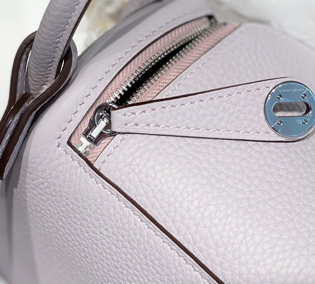 Hermes Lindy Mini Bag Light Purple Togo Leather Gold Hardware H8650