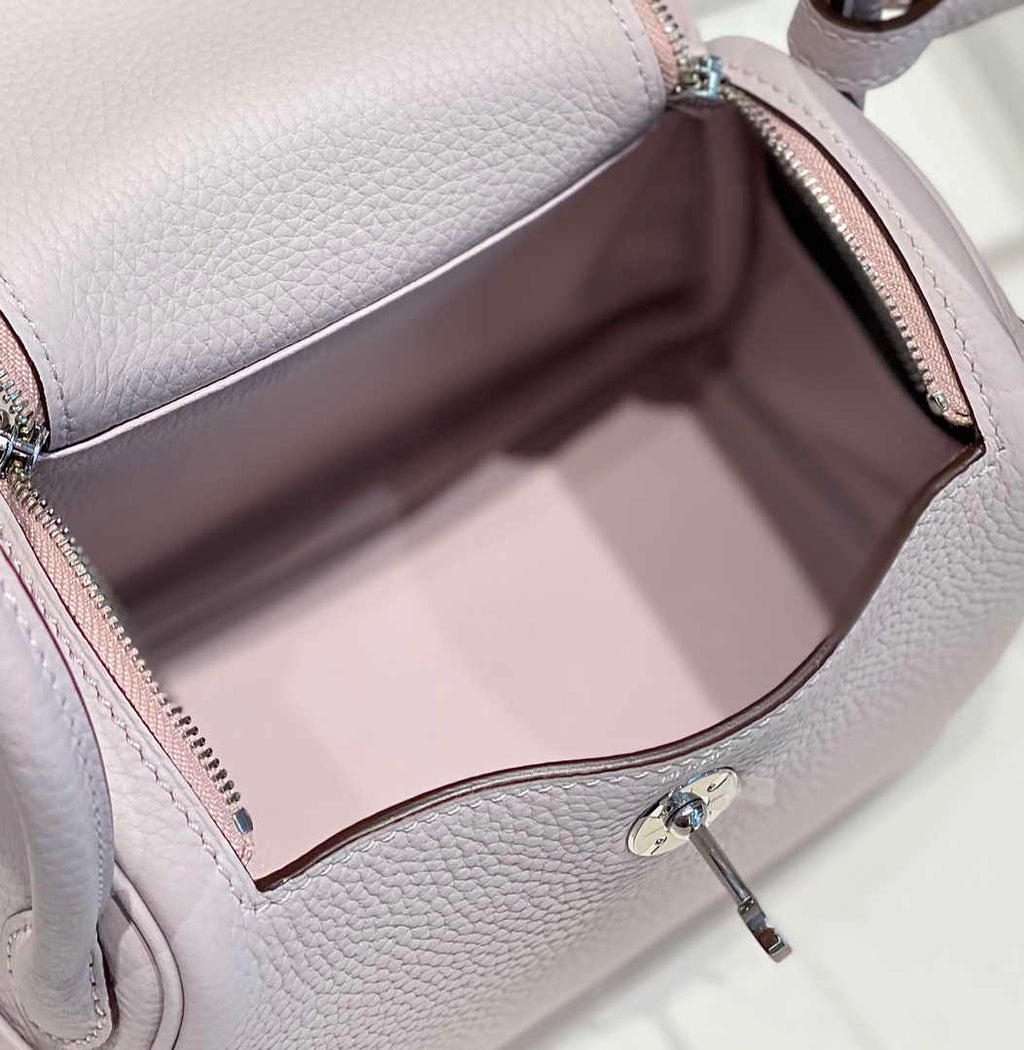Hermes Lindy Mini Bag Light Purple Togo Leather Gold Hardware H8650