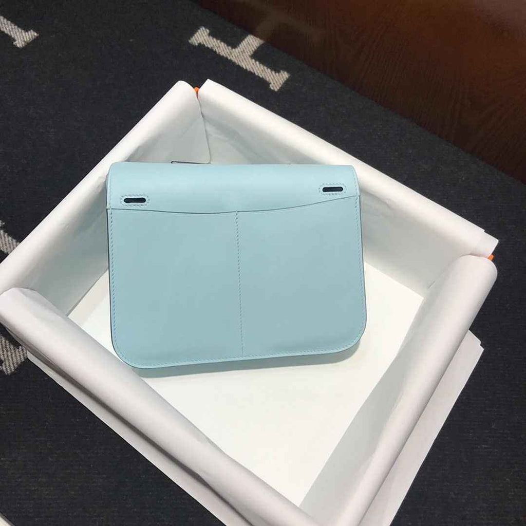 Hermes Mini Halzan 22 Bag Light Blue Swift Leather H082132