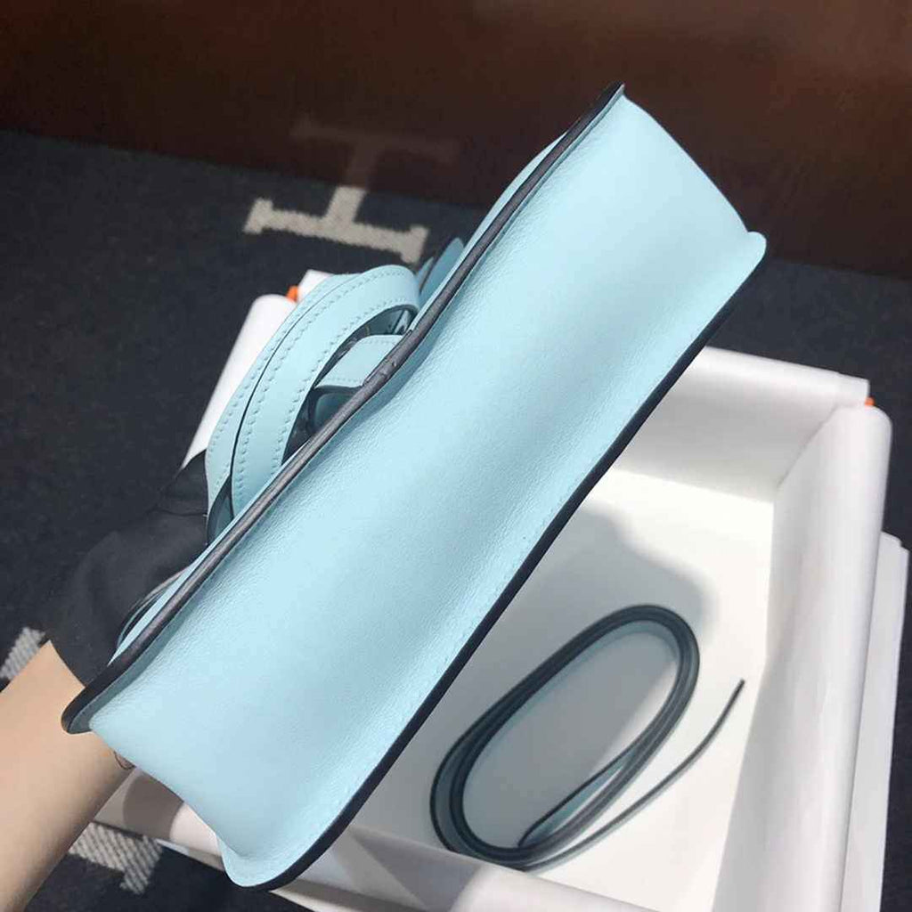 Hermes Mini Halzan 22 Bag Light Blue Swift Leather H082132