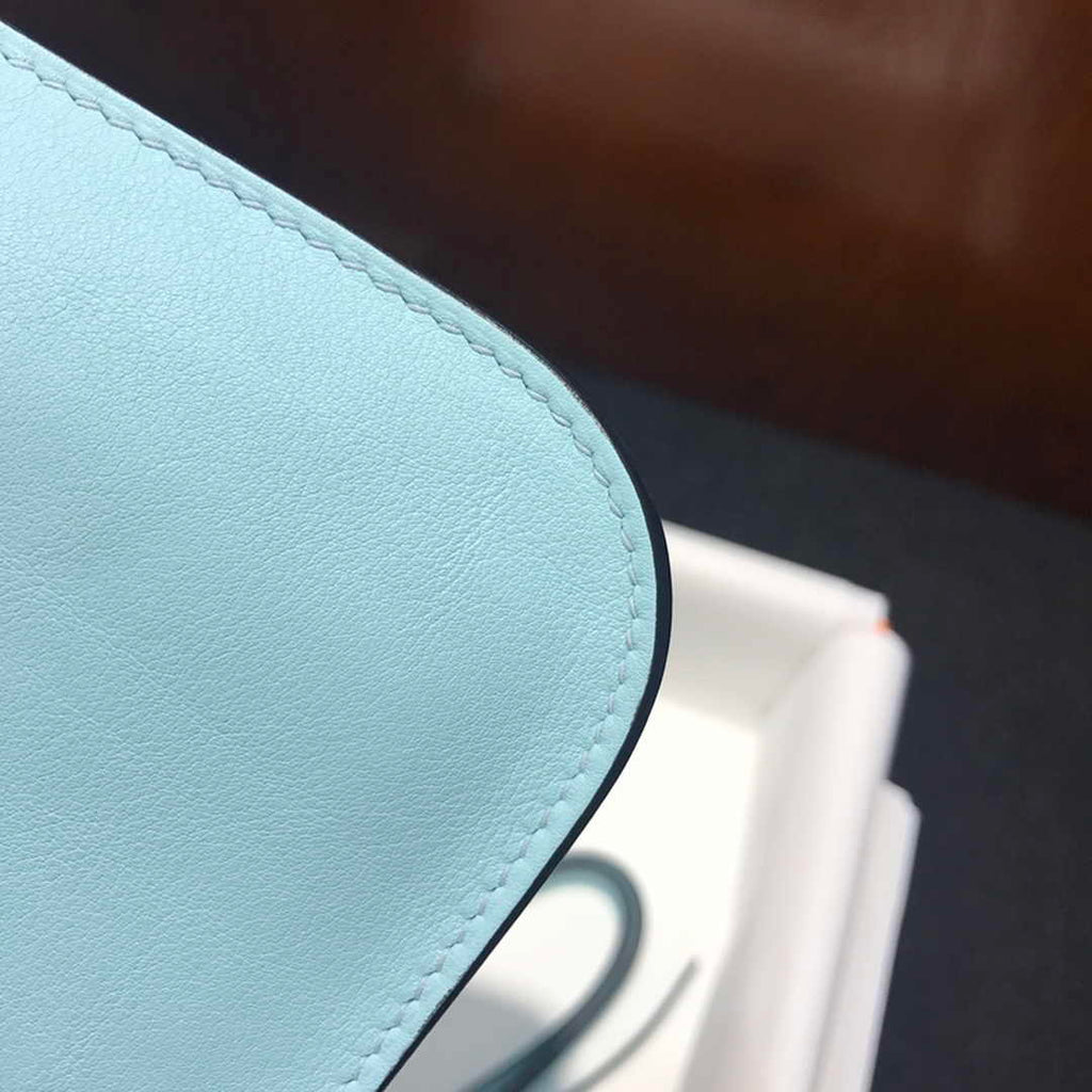 Hermes Mini Halzan 22 Bag Light Blue Swift Leather H082132