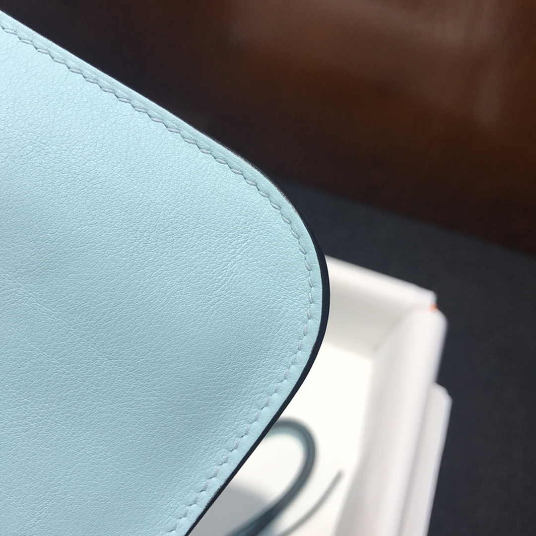 Hermes Mini Halzan 22 Bag Light Blue Swift Leather H082132