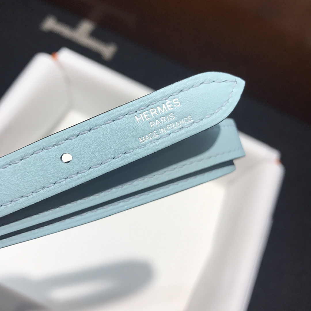 Hermes Mini Halzan 22 Bag Light Blue Swift Leather H082132