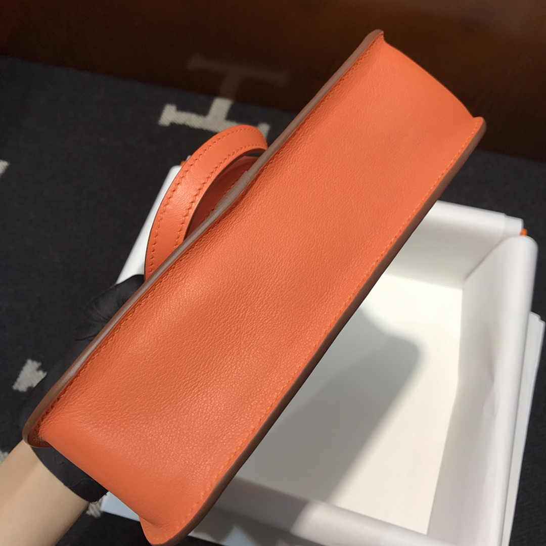 Hermes Mini Halzan 22 Bag Orange Swift Leather H082134