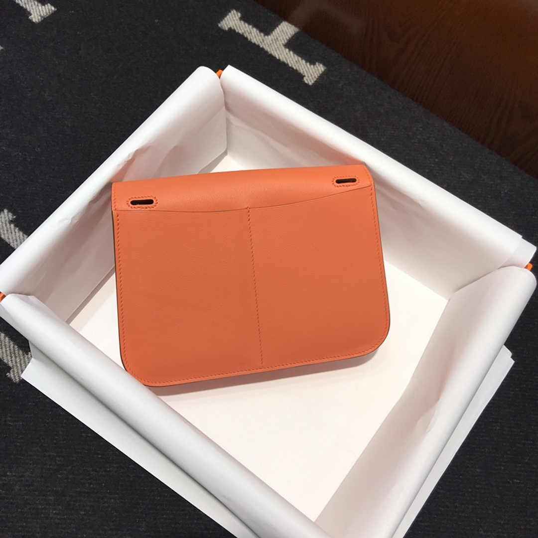 Hermes Mini Halzan 22 Bag Orange Swift Leather H082134