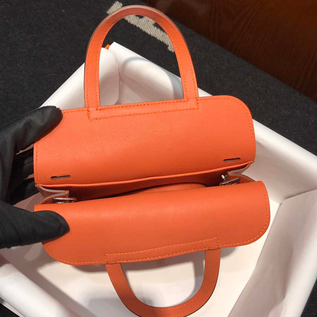 Hermes Mini Halzan 22 Bag Orange Swift Leather H082134