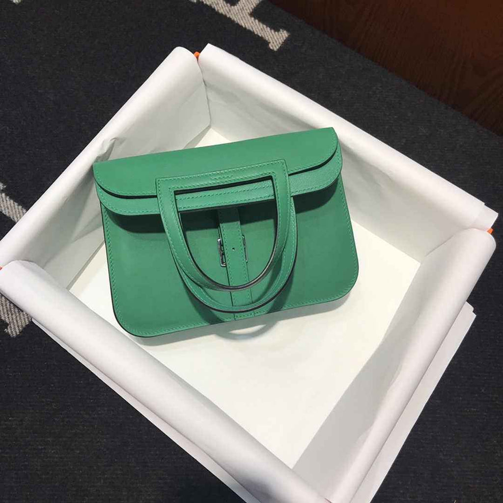 Hermes Mini Halzan 22 Bag Green Swift Leather H082133