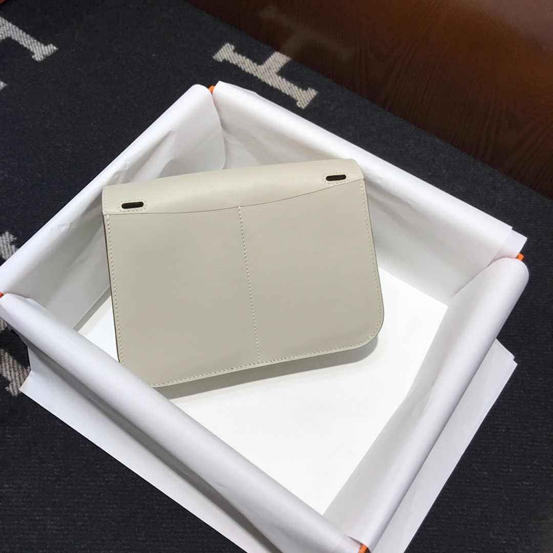 Hermes Mini Halzan 22 Bag Beige Swift Leather H082135