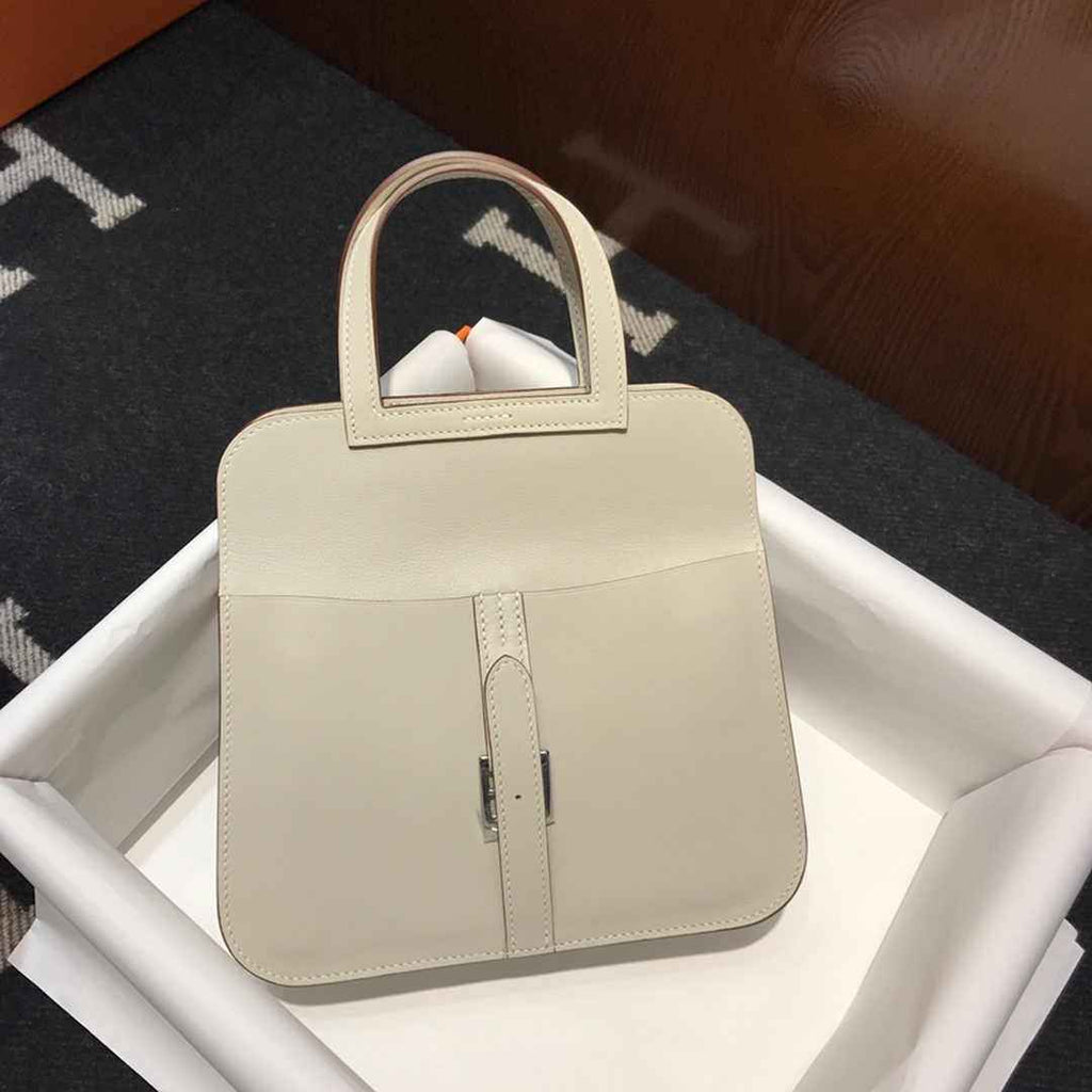 Hermes Mini Halzan 22 Bag Beige Swift Leather H082135