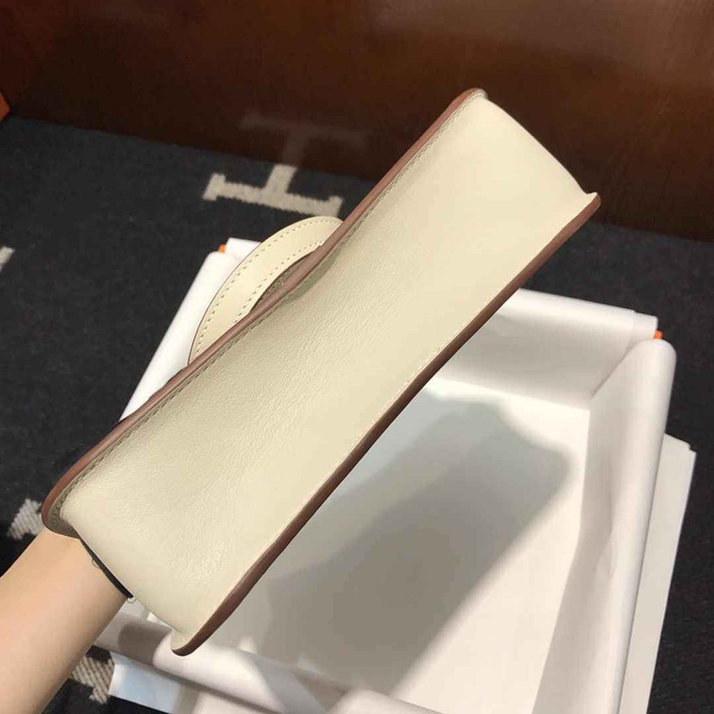 Hermes Mini Halzan 22 Bag Beige Swift Leather H082135
