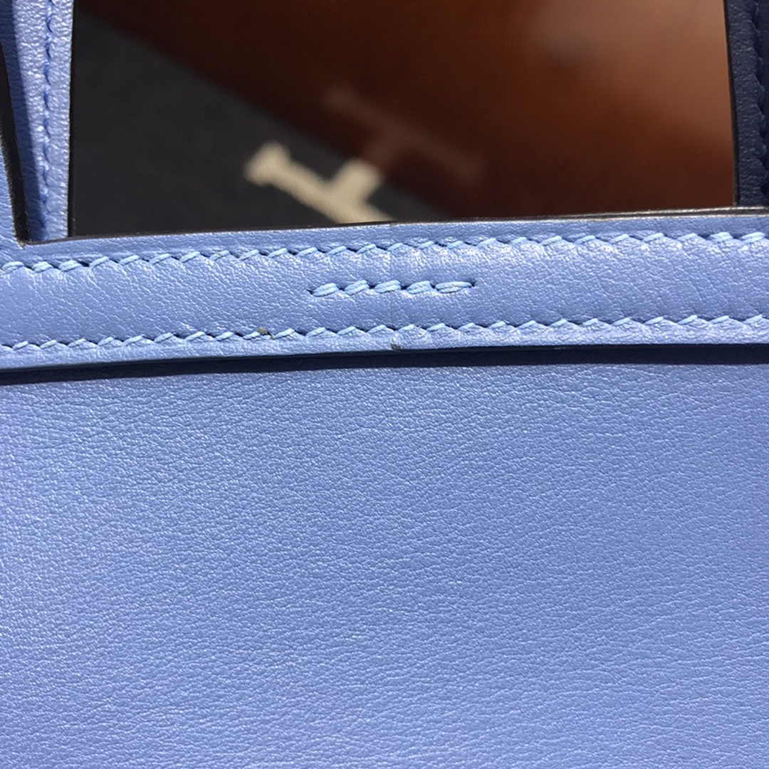 Hermes Mini Halzan 22 Bag Blue Swift Leather H082131